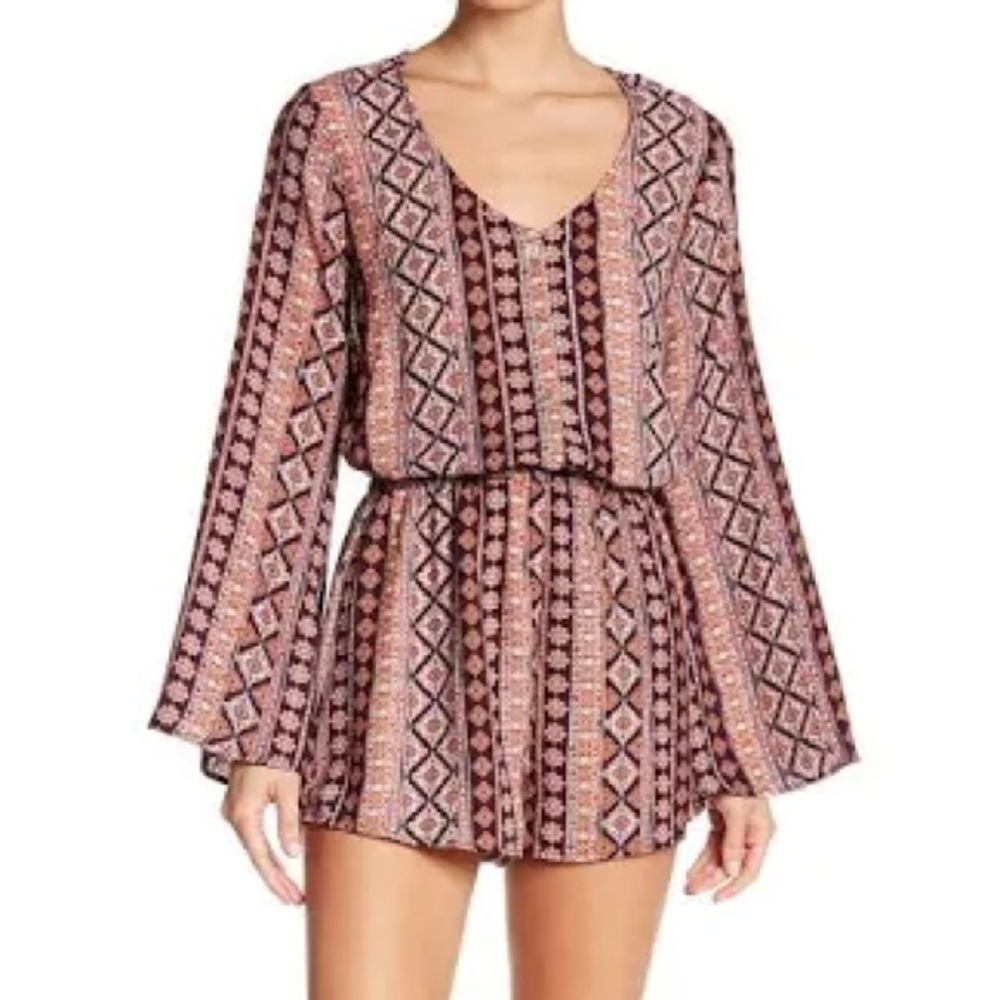 Show Me Your MuMu Long Sleeve Geometric Dress - Pink and Black